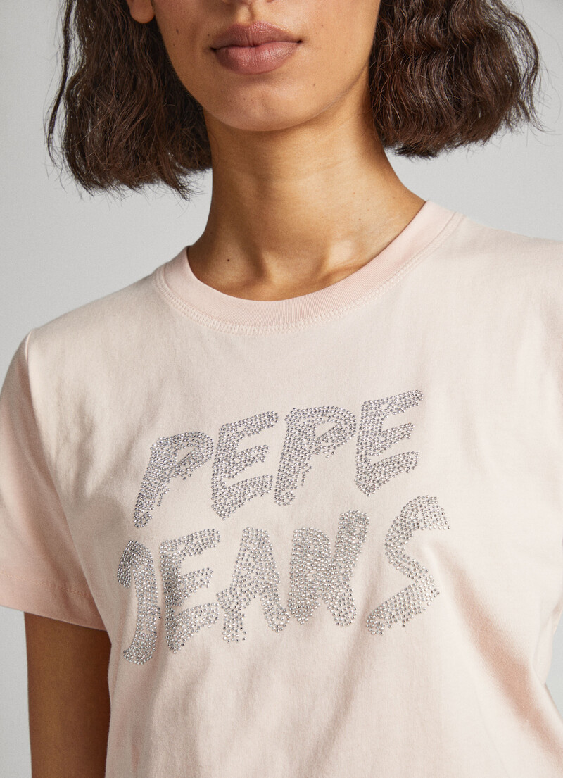 T-Shirt Strass-Logo | Pepe Jeans