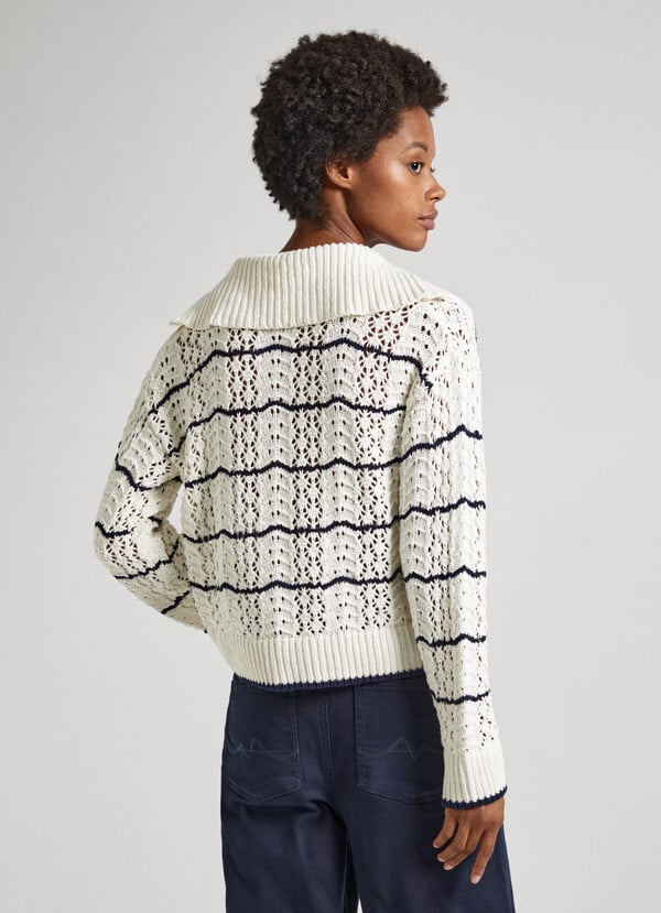 POLO NECK JUMPER WITH OPENWORK DETAIL