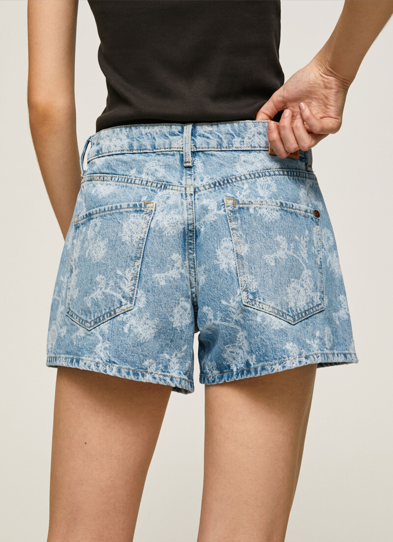 Floral Print Denim Shorts | Pepe Jeans