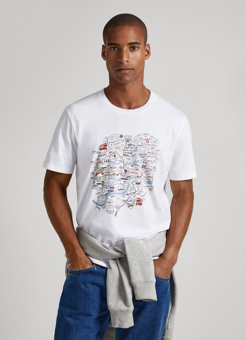 London Map Print T-Shirt | Pepe Jeans
