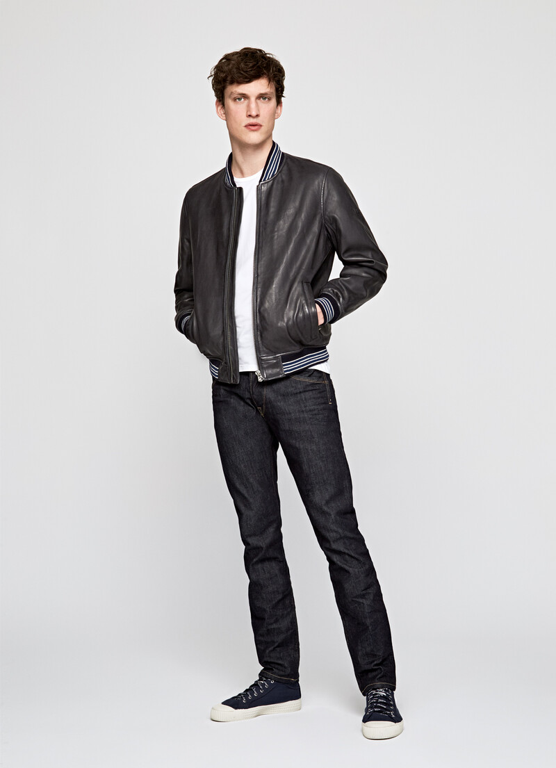 AUGE LEATHER BOMBER JACKET | PepeJeans