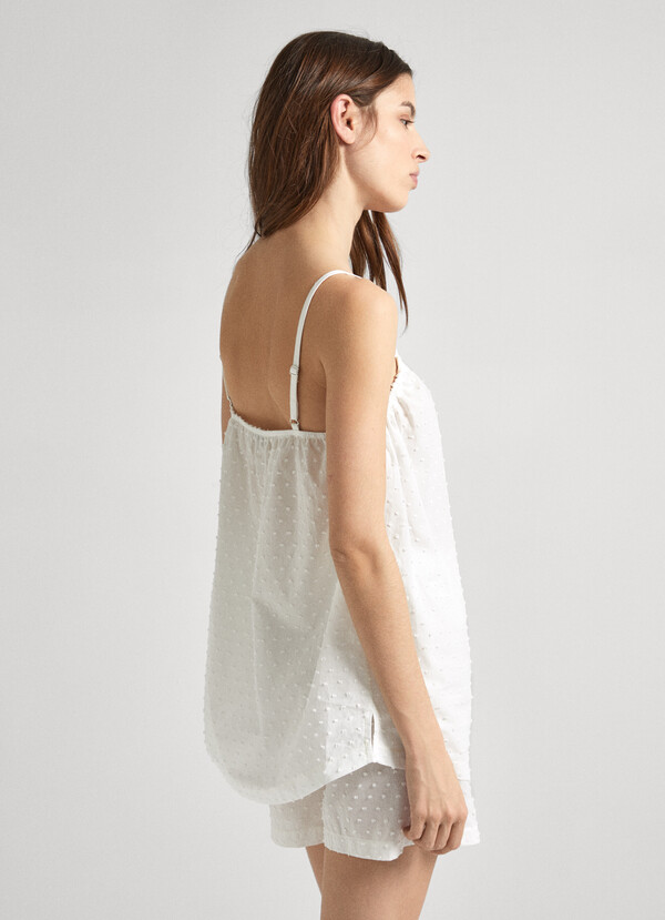 CAMISOLE TOP WITH TEXTURED DOTS 