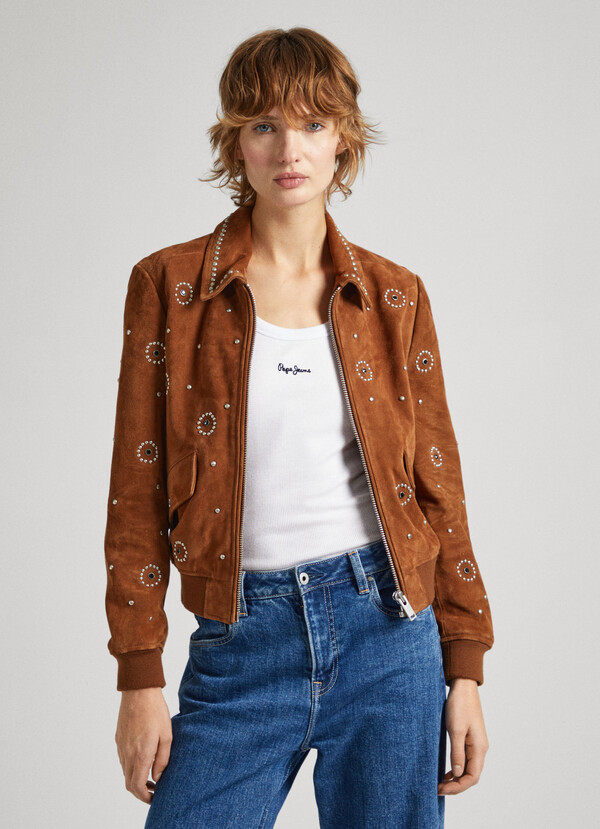 SUEDE JACKET WITH STUDS
