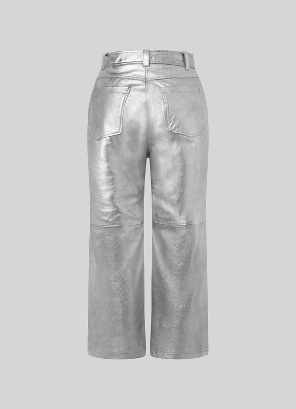 LEATHER SILVER TROUSERS