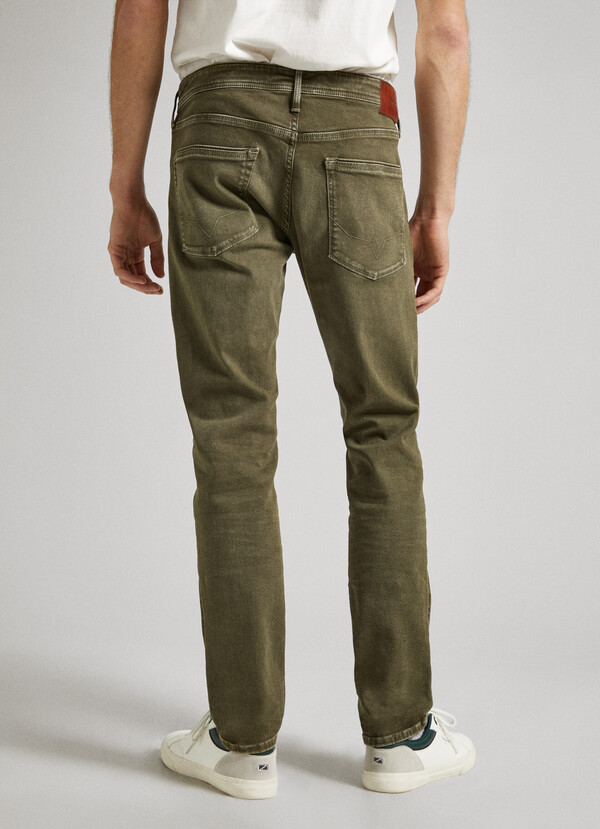 TAPER FIT FIVE POCKET TROUSERS