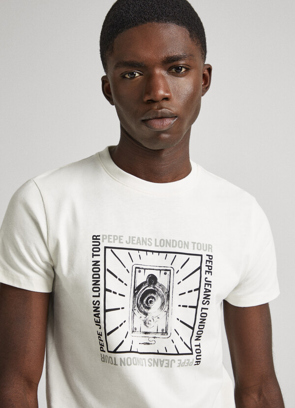 SLIM FIT T-SHIRT WITH MUSIC PRINT