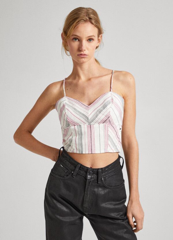 CROPPED FIT STRIPED TOP