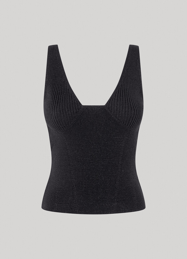 KNITTED TOP WITH V-NECKLINE