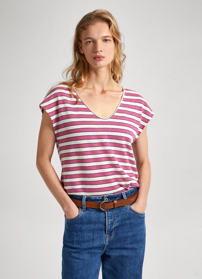 RELAXED FIT STRIPED T-SHIRT