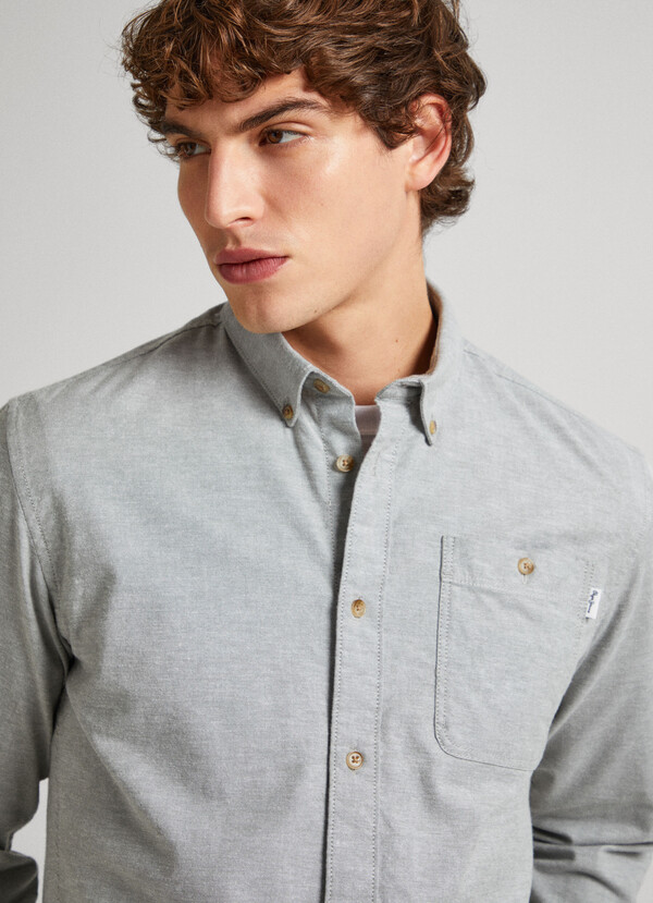 REGULAR FIT SOLID COLOUR OXFORD SHIRT
