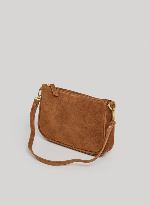 PERFORATED SUEDE CROSSBODY BAG