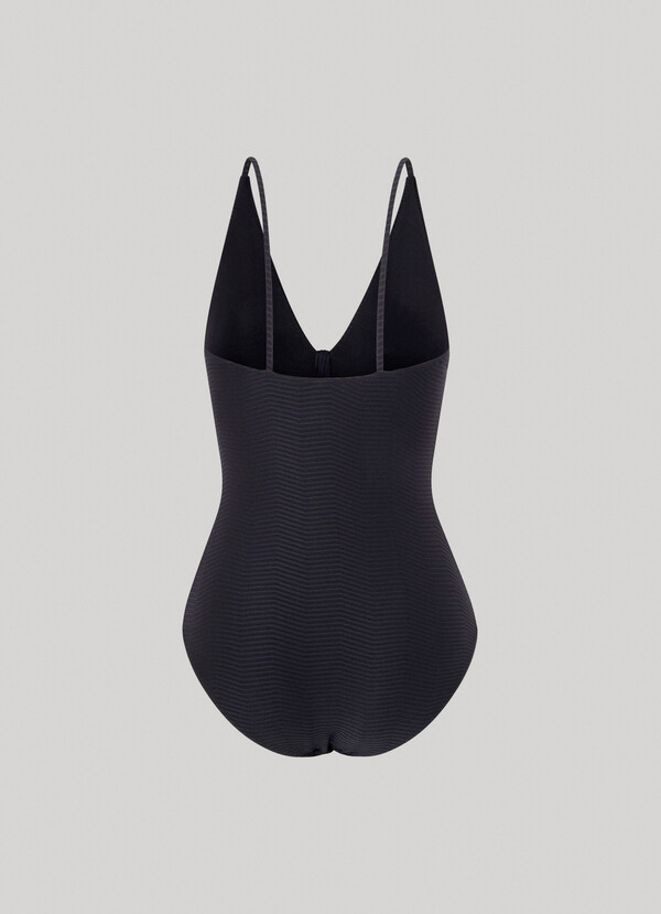 SWIMSUIT WITH KNOTTED BOW AT NECKLINE