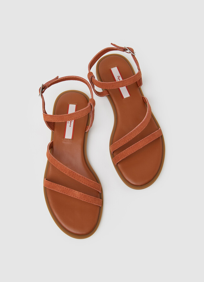 Hayes Folk Suede Flat Sandals | Pepe Jeans