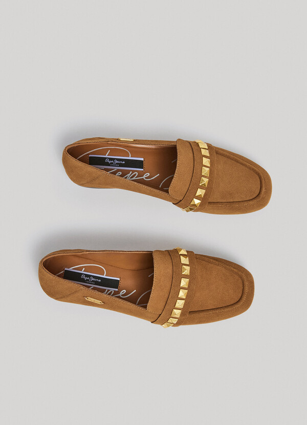 SUEDE MOCCASINS WITH STUDS