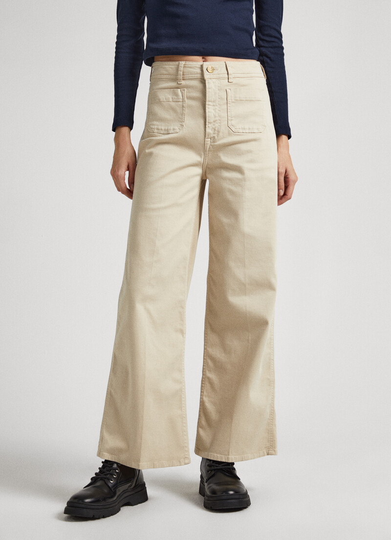 Relaxed Fit Cropped Trousers | Pepe Jeans