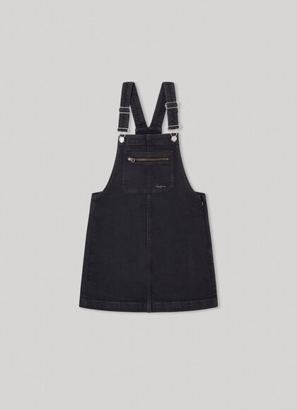 SHORT DUNGAREE DRESS WITH ADJUSTABLE STRAPS