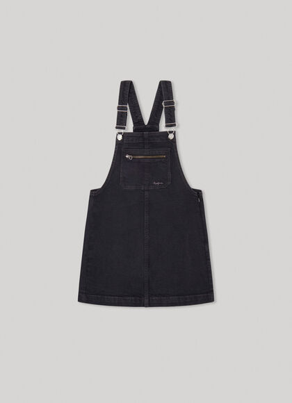 SHORT DUNGAREE DRESS WITH ADJUSTABLE STRAPS