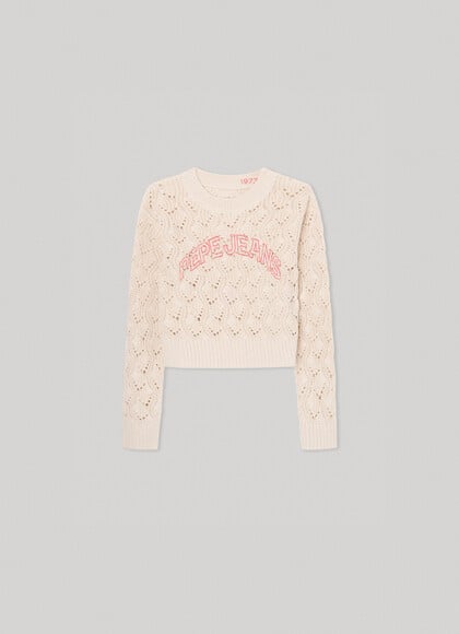KNIT TOP WITH OPENWORK DETAILS