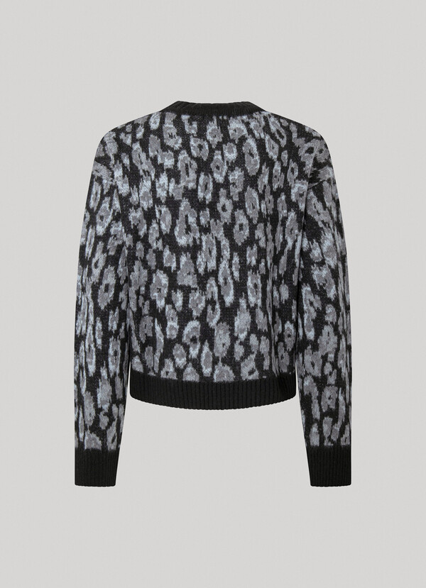 KNIT JUMPER WITH ANIMAL PRINT