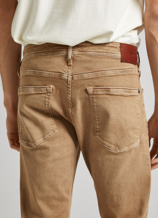 TAPER FIT FIVE POCKET TROUSERS