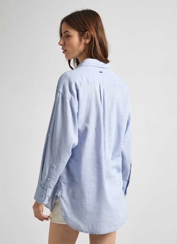 RELAXED FIT COTTON AND LINEN SHIRT