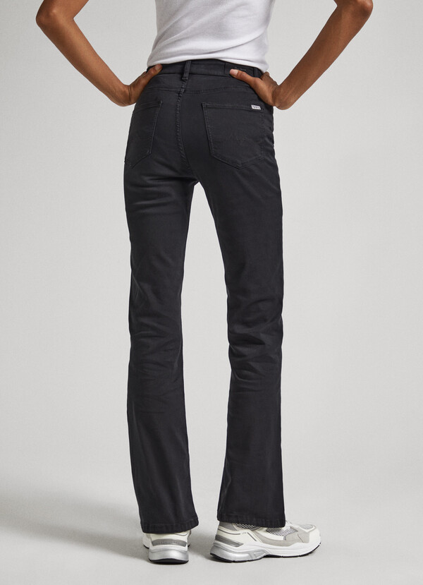 FLARE FIT ELASTIC TROUSERS