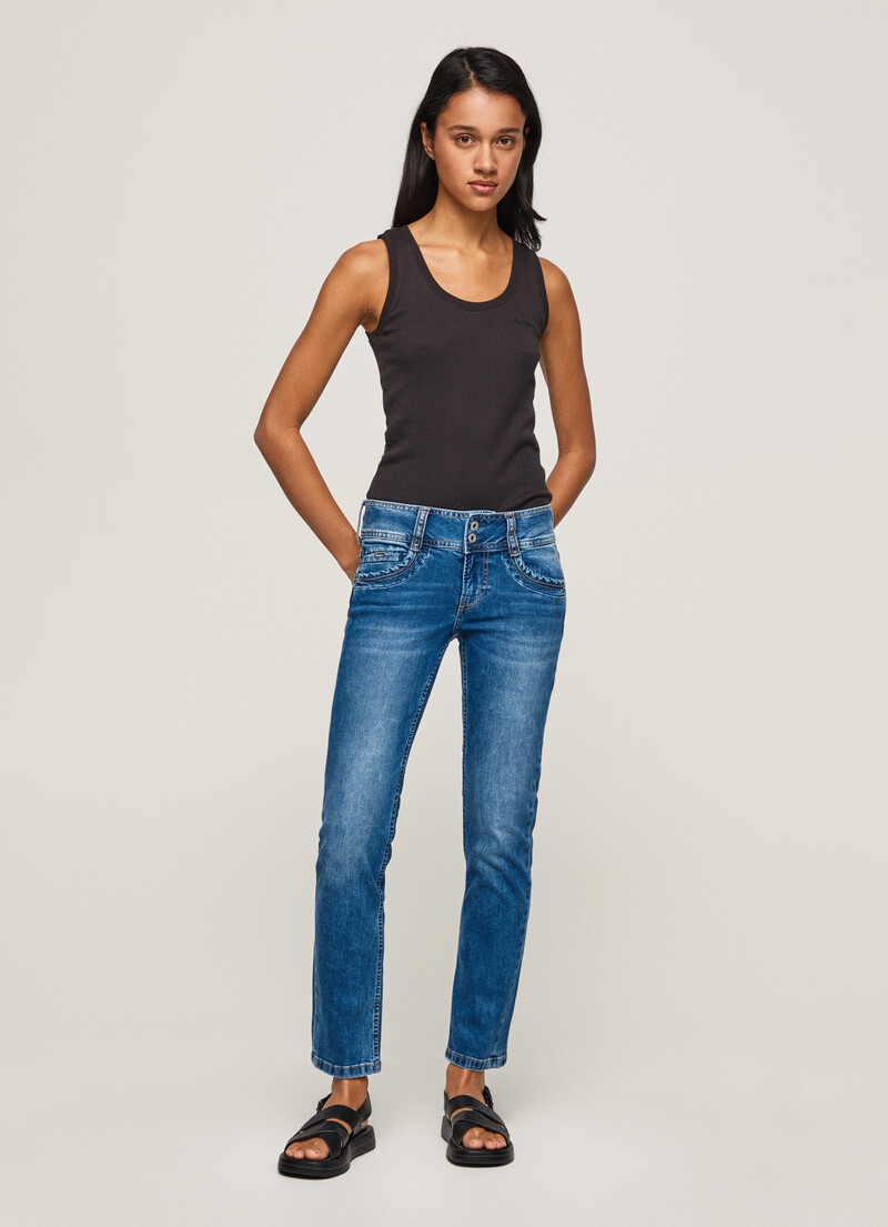 GEN STRAIGHT FIT MID WAIST JEANS | Pepe Jeans