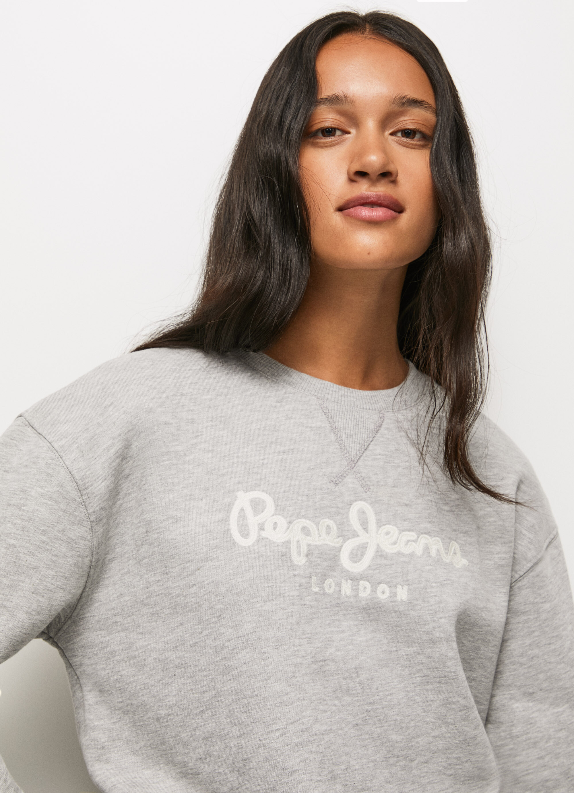 SUSTAINABLE COTTON EMBROIDERED SWEAT | PEPEJEANS