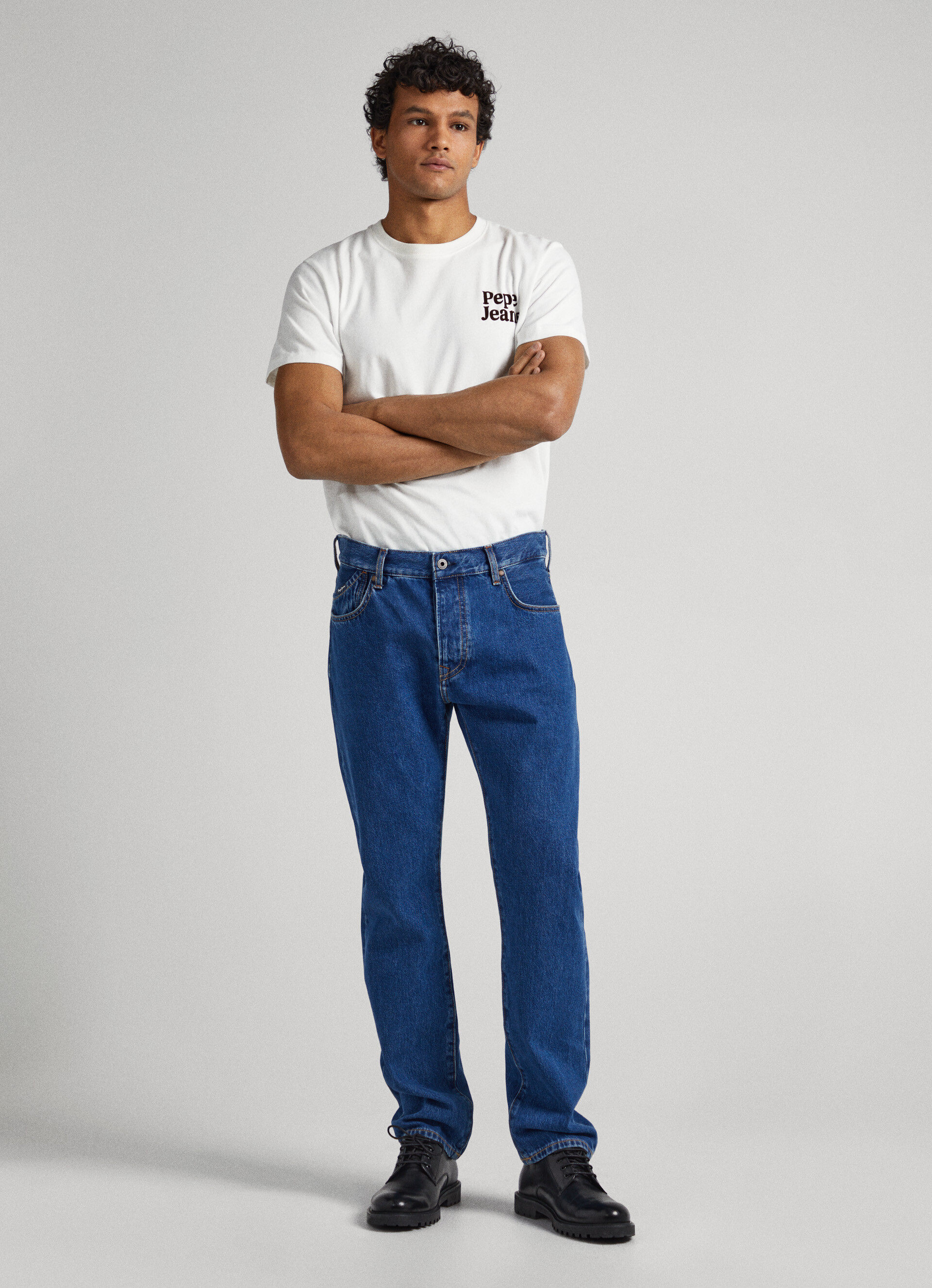 Jeans Byron Fit Relaxed Tiro Medio | Pepe Jeans