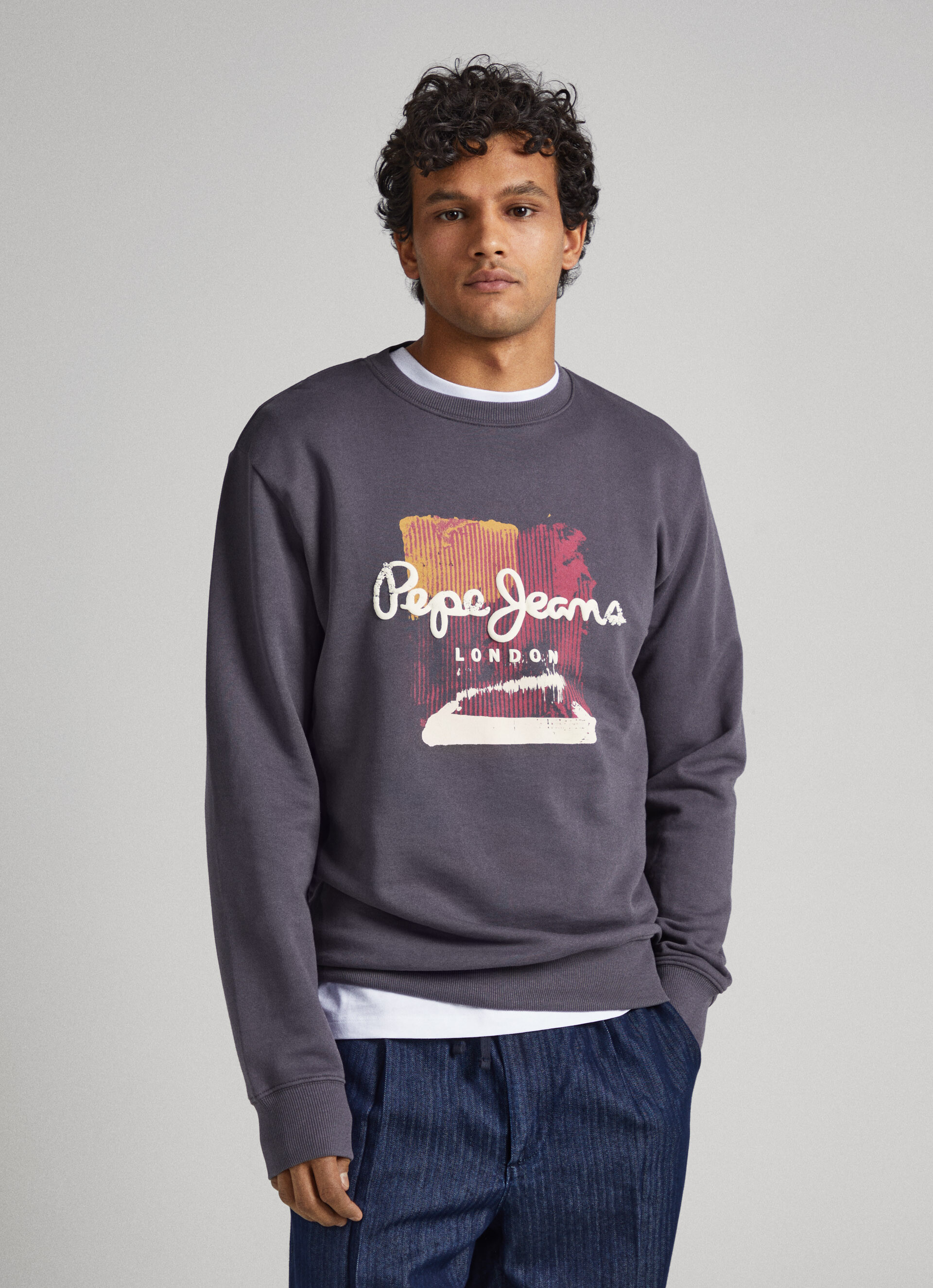 Logo Print Cotton Sweatshirt | Pepe Jeans